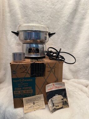 Knapp Monarch Automatic Redi-Pop Corn Popper All Original parts AND box!